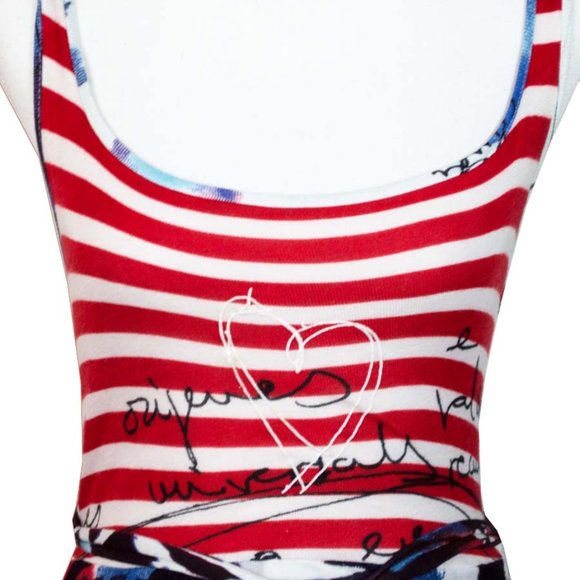 Desigual Women's Vest Hielo Summer Red, White & Blue Dress Large - Picture 4 of 11